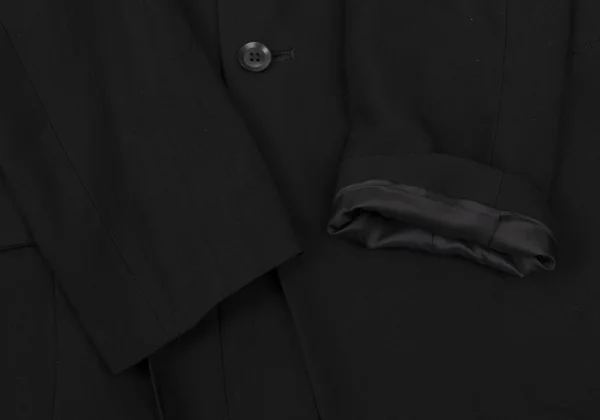 Yohji Yamamoto FEMME Rayon Blend Side Pleats Switching Long Jacket K-173857_006