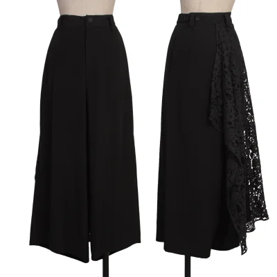 Yohji Yamamoto collections Floral Lace Switching Wide Pants