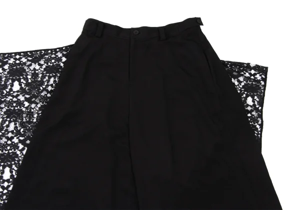 Yohji Yamamoto collections Floral Lace Switching Wide Pants K-173858_003