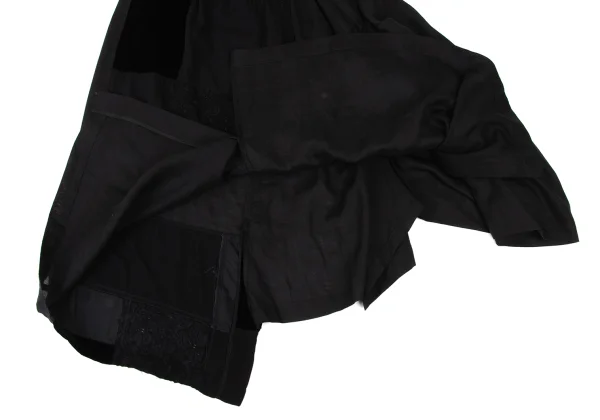 REGULATION yohji yamamoto Patchwork Design Linen Skirt K-173859_010
