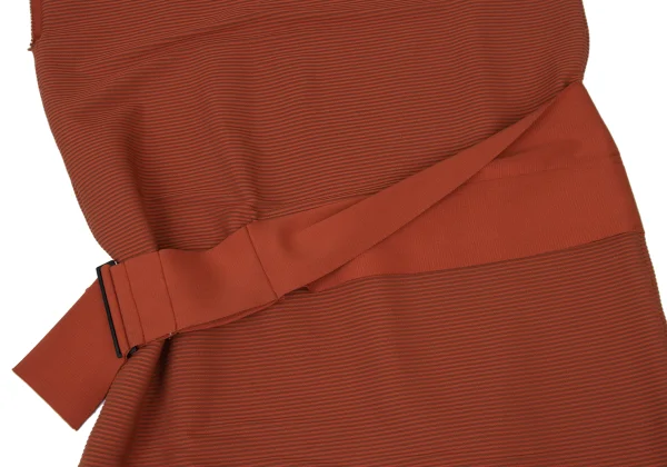 ISSEY MIYAKE Striped Weave Waist Belted Design Dress K-173863_012