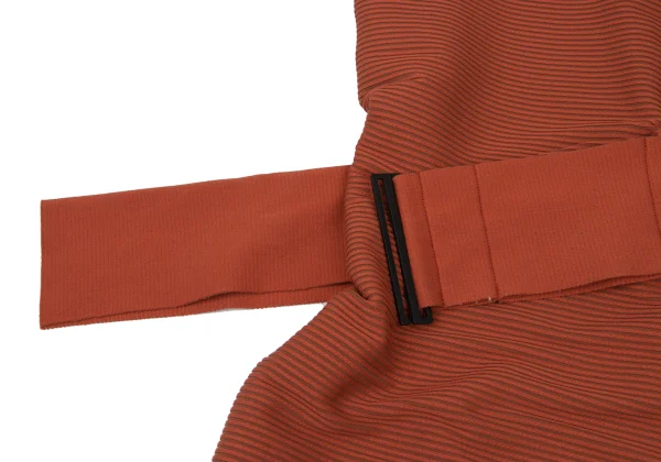 ISSEY MIYAKE Striped Weave Waist Belted Design Dress K-173863_013