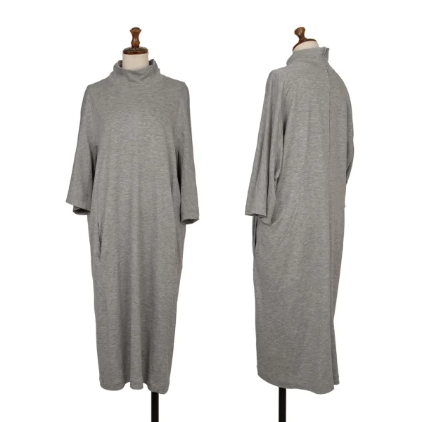 ISSEY MIYAKE HaaT ORJ Mock Neck Jersey Dress Grey 3 K-173864_001