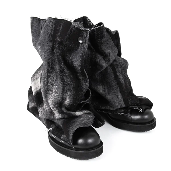 LIMI feu Discharge Printed Detachable Legs Leather Shoes Black 26 (US About 8) K-173868_001