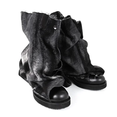 LIMI feu Discharge Printed Detachable Legs Leather Shoes