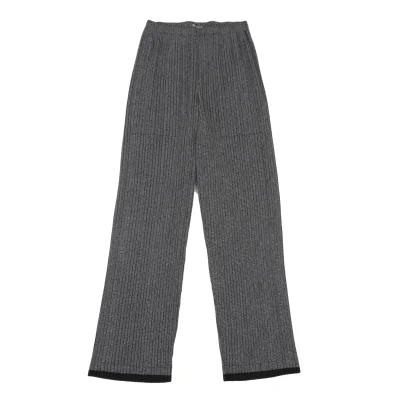 ISSEY MIYAKE Hem Switching Knit Print Pleats Pants