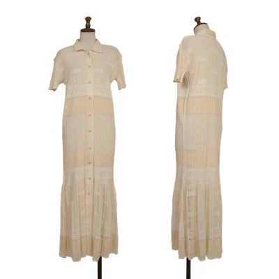 PLEATS PLEASE Graphic Jacquard Mesh Pleats Pleats Dress
