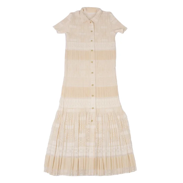 PLEATS PLEASE Graphic Jacquard Mesh Pleats Pleats Dress K-173875_002