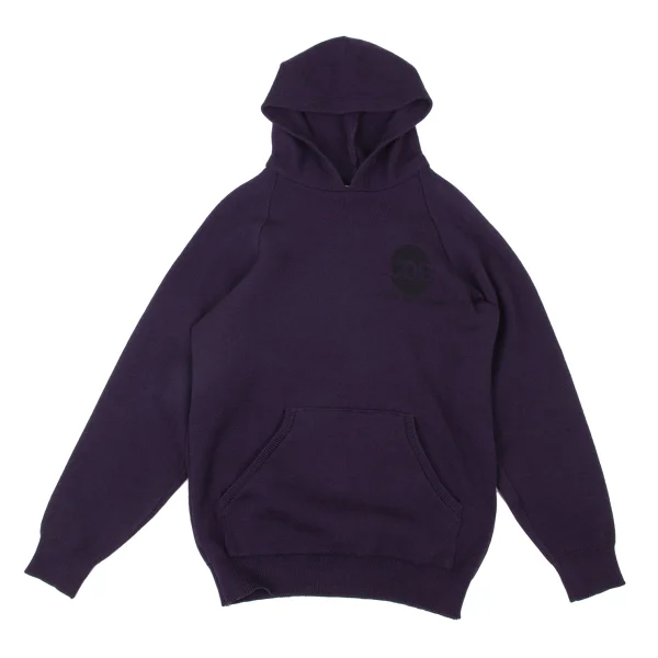 GOOD DESIGN SHOP COMME des GARCONS×Charkes Kirk Wool Print Knit Hoodie Purple S K-173885_001