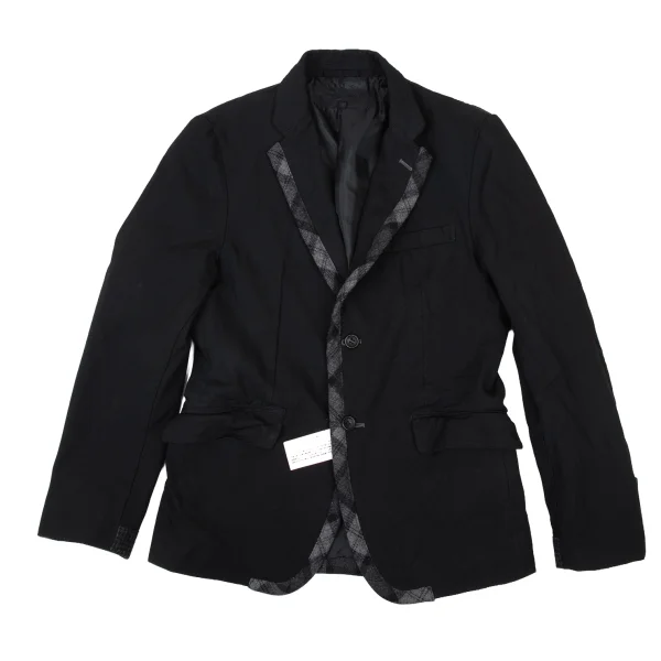 COMME des GARCONS HOMME Dyed Poly Lapel Switching Jacket Black,Grey S K-173891_001