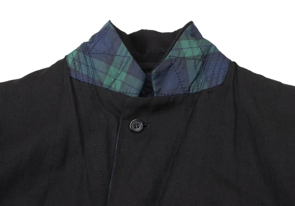 COMME des GARCONS HOMME Wool Linen Check Lining Reversible Jacket K-173896_004