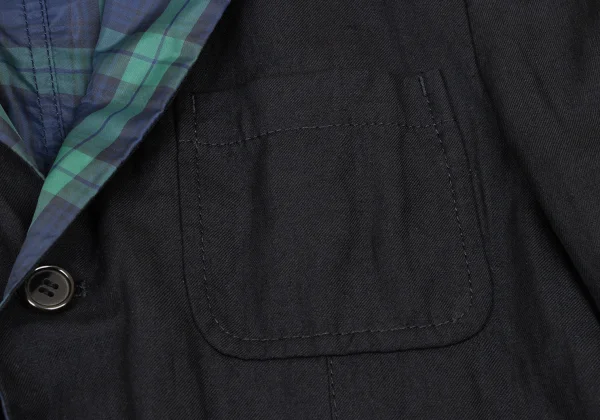 COMME des GARCONS HOMME Wool Linen Check Lining Reversible Jacket K-173896_005