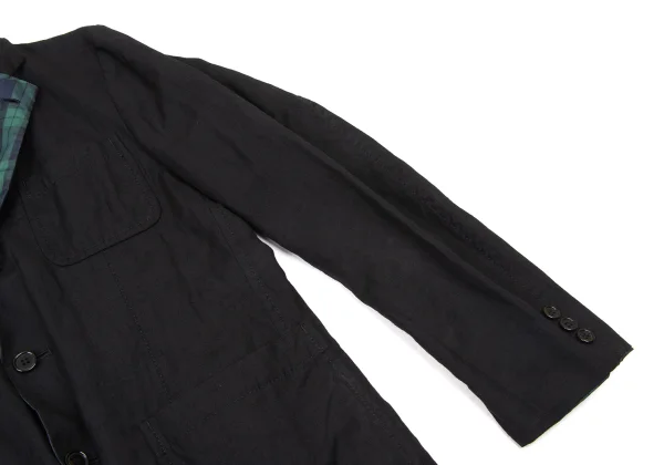 COMME des GARCONS HOMME Wool Linen Check Lining Reversible Jacket K-173896_007