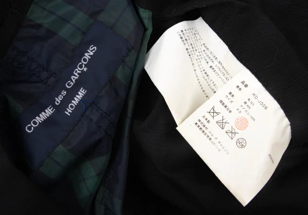 COMME des GARCONS HOMME Wool Linen Check Lining Reversible Jacket K-173896_020