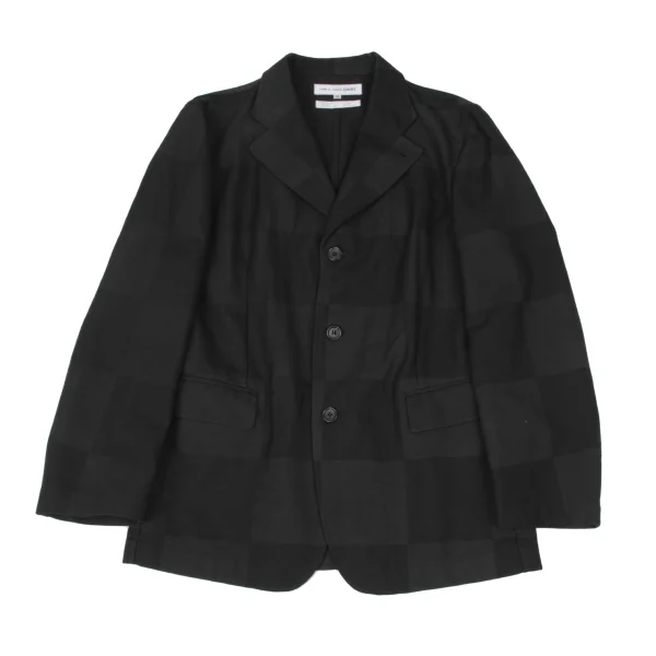 COMME des GARCONS SHIRT Poly Wool Block Panel Jacket Black M K-173904_001