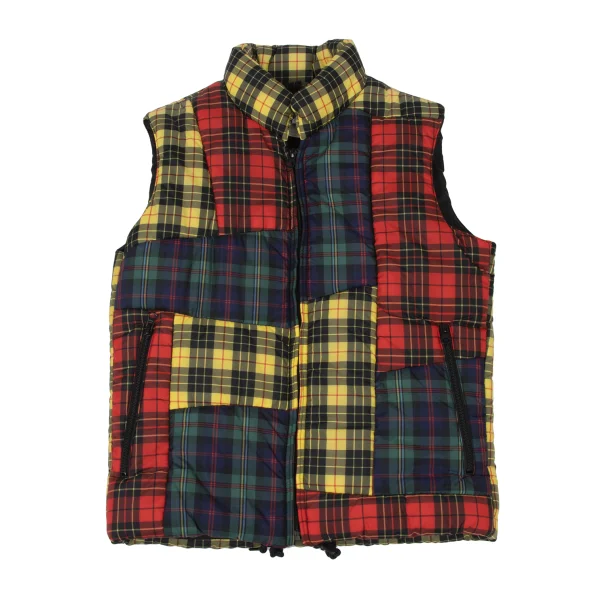 COMME des GARCONS SHIRT Colorful Check Patchwork Padded Vest Multi-Color XS K-173905_001