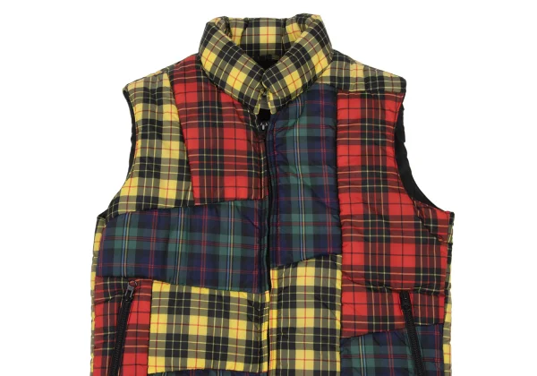 COMME des GARCONS SHIRT Colorful Check Patchwork Padded Vest K-173905_002