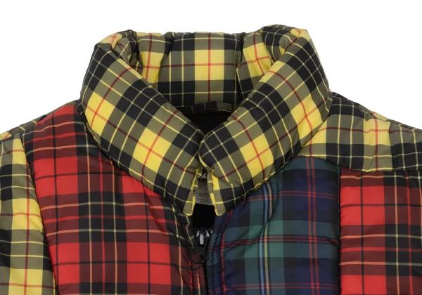 COMME des GARCONS SHIRT Colorful Check Patchwork Padded Vest K-173905_003