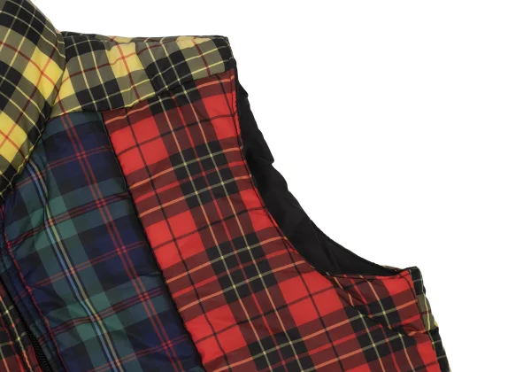 COMME des GARCONS SHIRT Colorful Check Patchwork Padded Vest K-173905_005