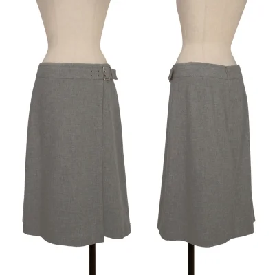 yoshie inaba Wool Nylon Belted Wrap Design Skirt