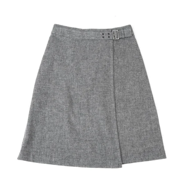 yoshie inaba Wool Nylon Belted Wrap Design Skirt K-173927_002