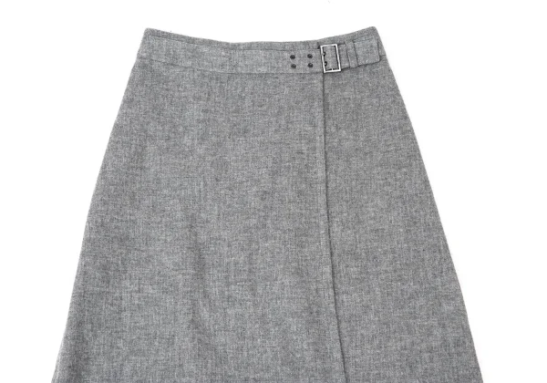 yoshie inaba Wool Nylon Belted Wrap Design Skirt K-173927_003