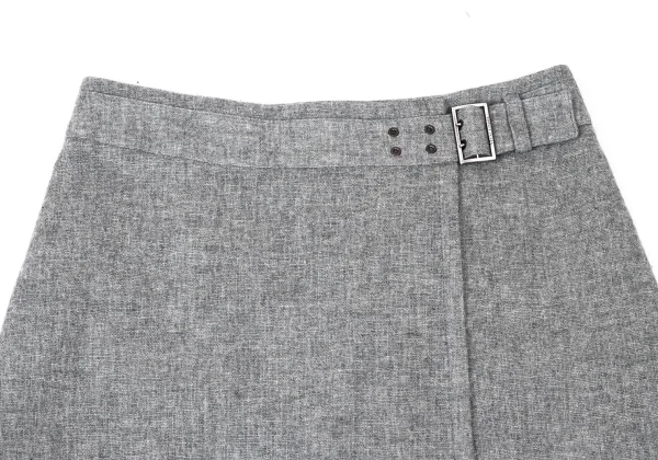 yoshie inaba Wool Nylon Belted Wrap Design Skirt K-173927_004