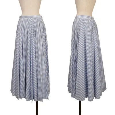 JUNYA WATANABE COMME des GARCONS Poly Cotton Gingham Check Pleated Skirt