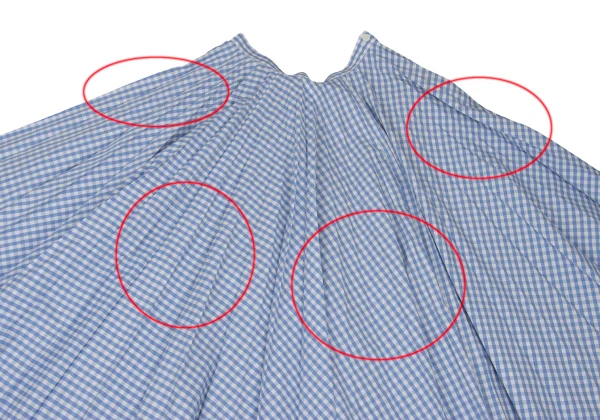 JUNYA WATANABE COMME des GARCONS Poly Cotton Gingham Check Pleated Skirt K-173931_003