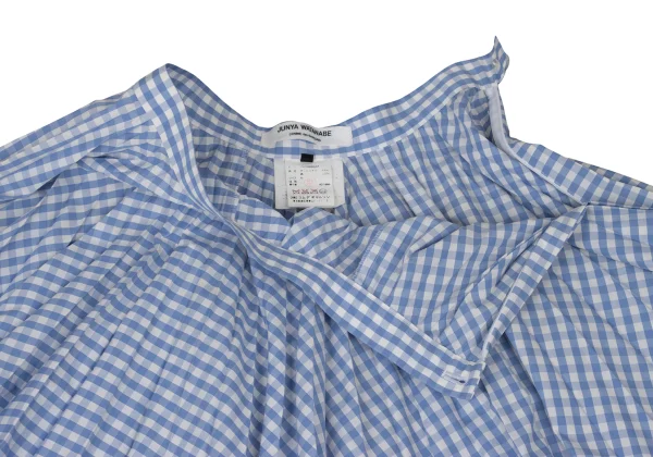 JUNYA WATANABE COMME des GARCONS Poly Cotton Gingham Check Pleated Skirt K-173931_009