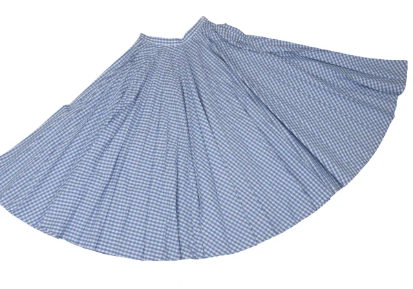 JUNYA WATANABE COMME des GARCONS Poly Cotton Gingham Check Pleated Skirt K-173931_010