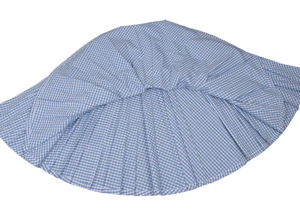 JUNYA WATANABE COMME des GARCONS Poly Cotton Gingham Check Pleated Skirt K-173931_011