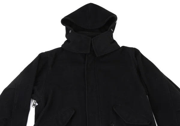 Yohji Yamamoto POUR HOMME Zip Design Melton Wool Mods Coat K-173935_002
