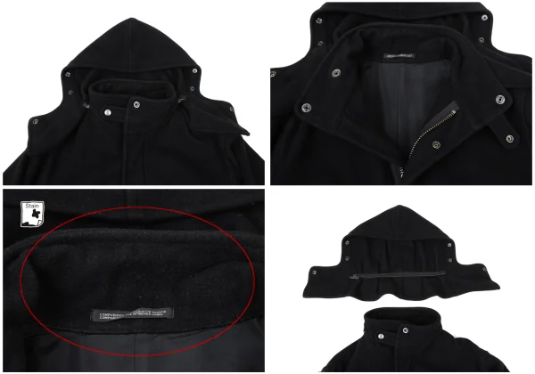 Yohji Yamamoto POUR HOMME Zip Design Melton Wool Mods Coat K-173935_004