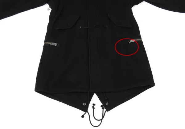 Yohji Yamamoto POUR HOMME Zip Design Melton Wool Mods Coat K-173935_006
