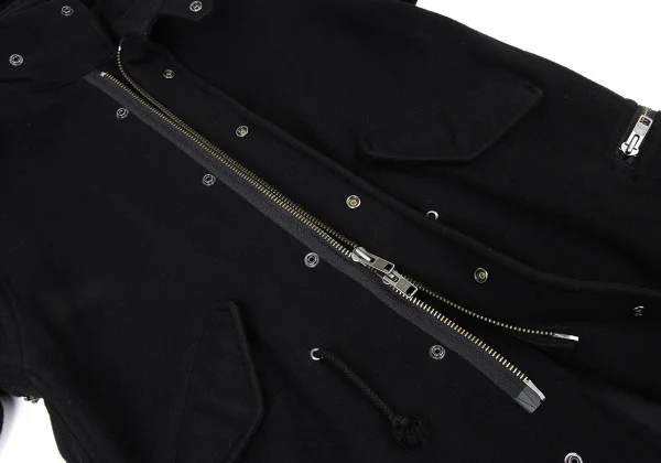 Yohji Yamamoto POUR HOMME Zip Design Melton Wool Mods Coat K-173935_012