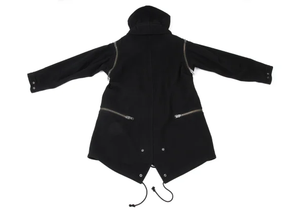Yohji Yamamoto POUR HOMME Zip Design Melton Wool Mods Coat K-173935_014