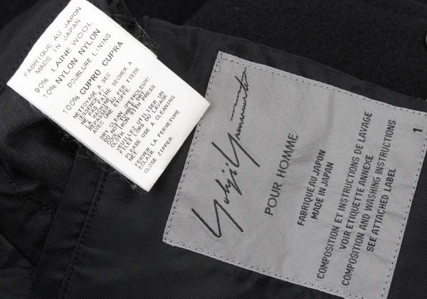 Yohji Yamamoto POUR HOMME Zip Design Melton Wool Mods Coat K-173935_019