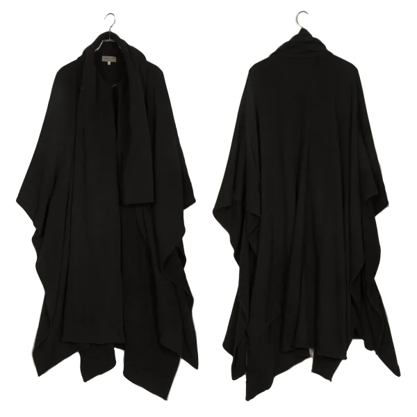Yohji Yamamoto POUR HOMME Cotton Sweatshirt Stole Cape Black 3 K-173936_001