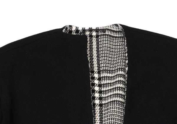 Y's Cut Off Checker Reversible Collarless Coat K-173939_006