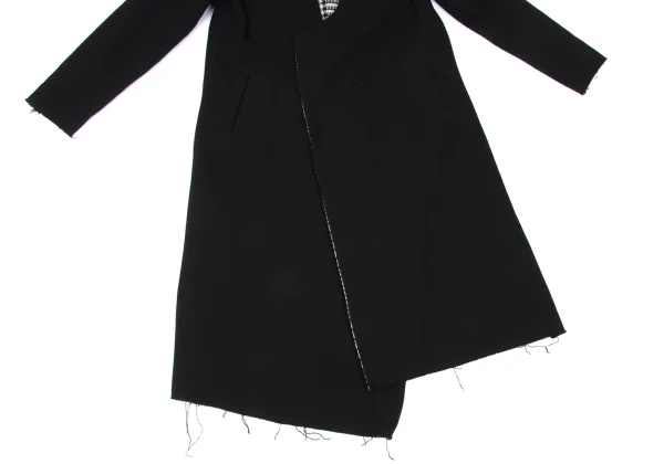 Y's Cut Off Checker Reversible Collarless Coat K-173939_009