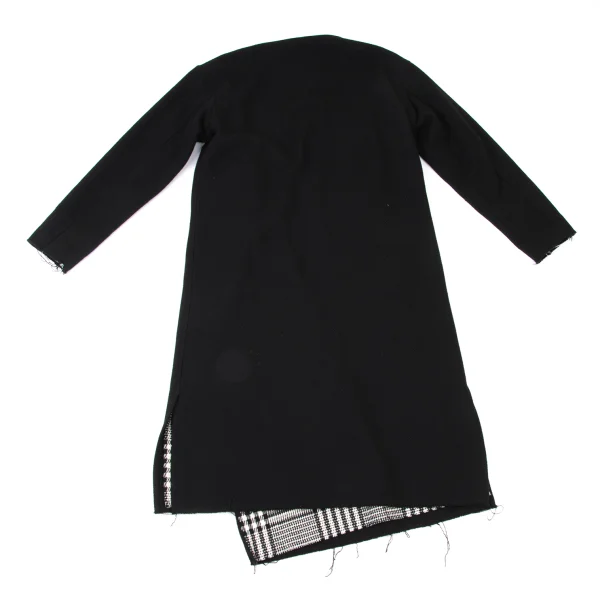 Y's Cut Off Checker Reversible Collarless Coat K-173939_017