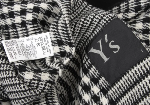 Y's Cut Off Checker Reversible Collarless Coat K-173939_019