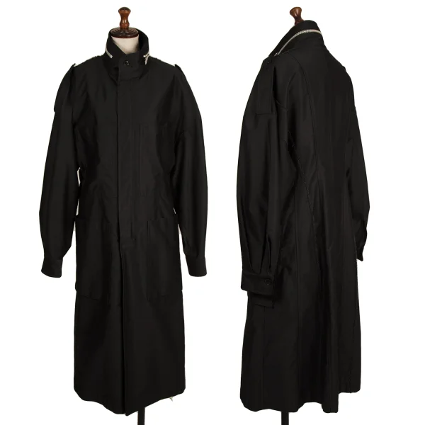 Y's.... Back Cut Off Double Zip Coat Black 2 K-173945_001