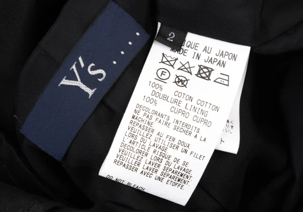 Y's.... Back Cut Off Double Zip Coat K-173945_020