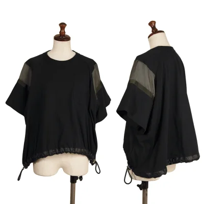 sacai Switching Drawstring Hem Raglan T Shirt