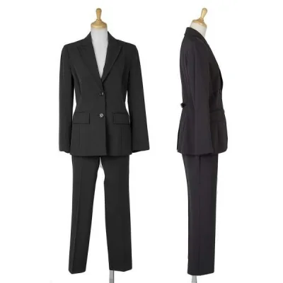 マックス＆コーMAX&Co　ポリストレッチセットアップスーツ 黒