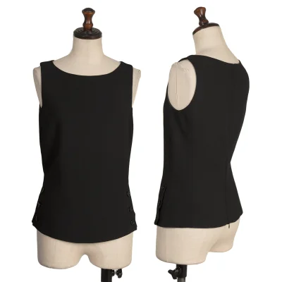 EMPORIO ARMANI Hem Buttons Wool Sleeveless Top