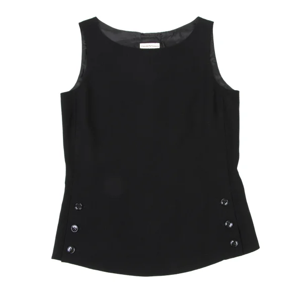 EMPORIO ARMANI Hem Buttons Wool Sleeveless Top K-173953_002