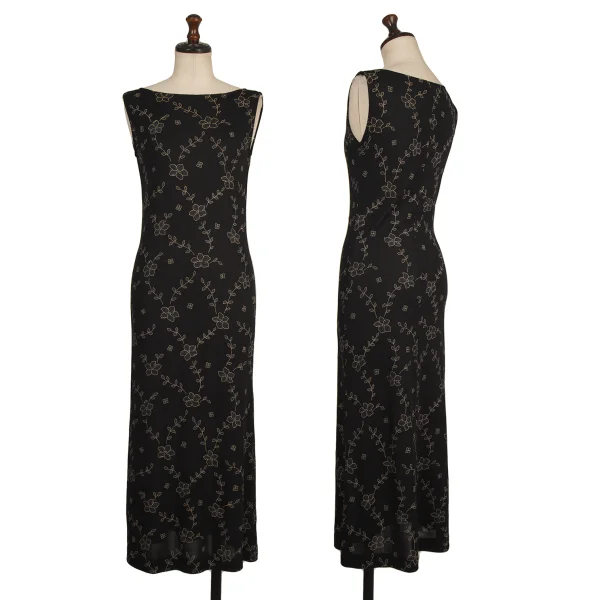 K OF KRIZIA Floral Patterned Sleeveless Dress Black 40 K-173954_001
